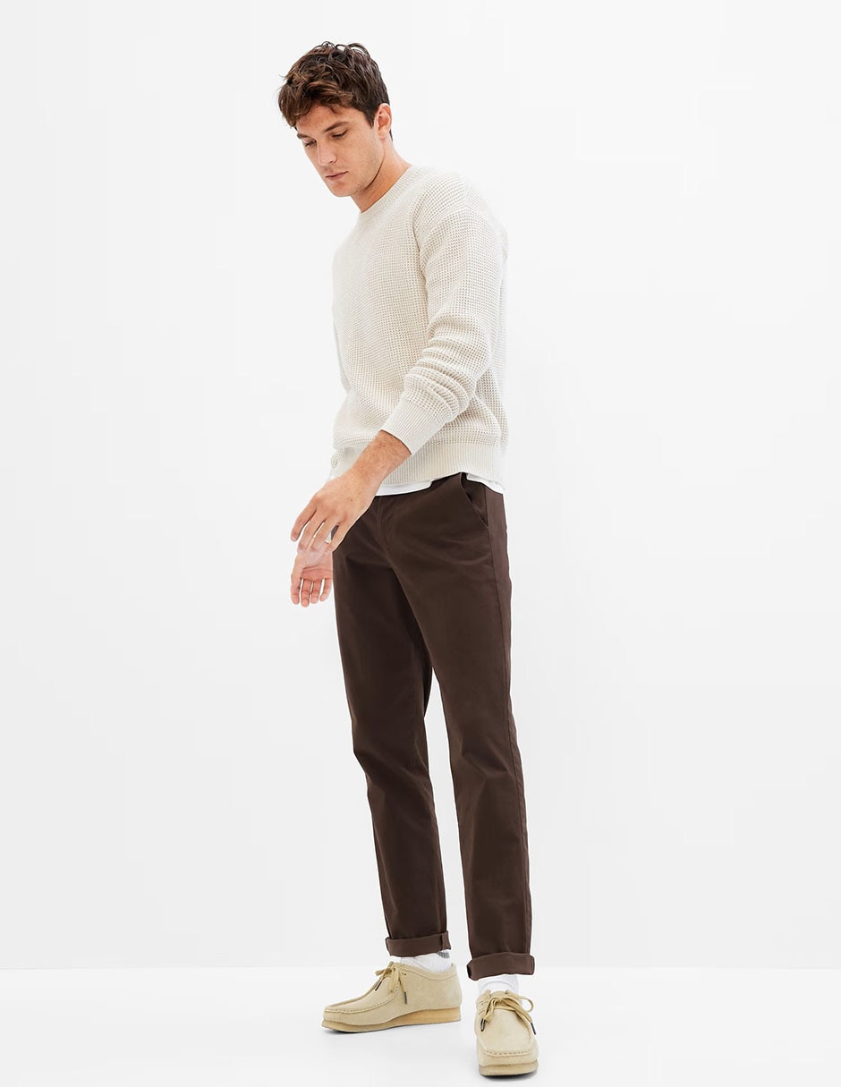 Pantalón chino slim de algodón para hombre