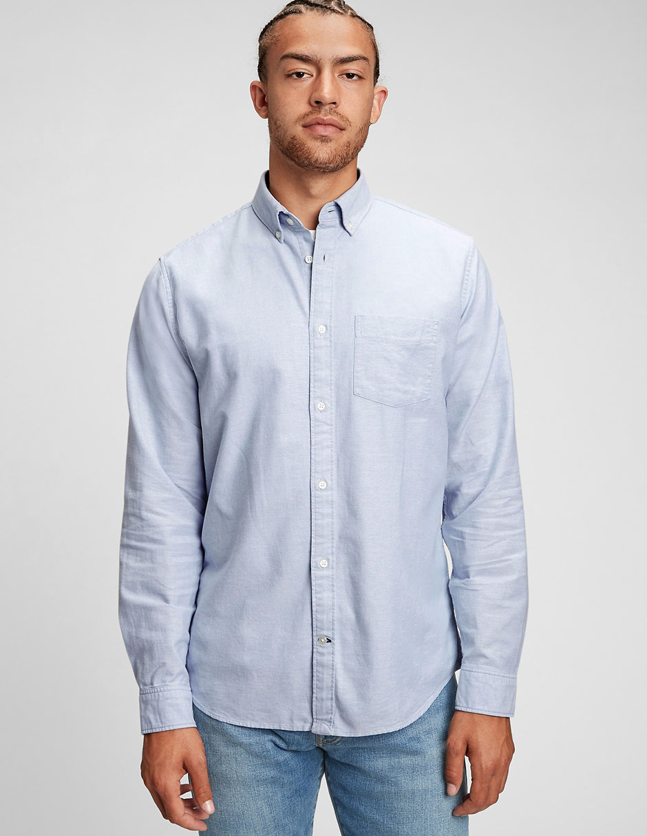 Camisa casual de algodón manga larga para hombre Camisa casual de algodón manga larga para hombre