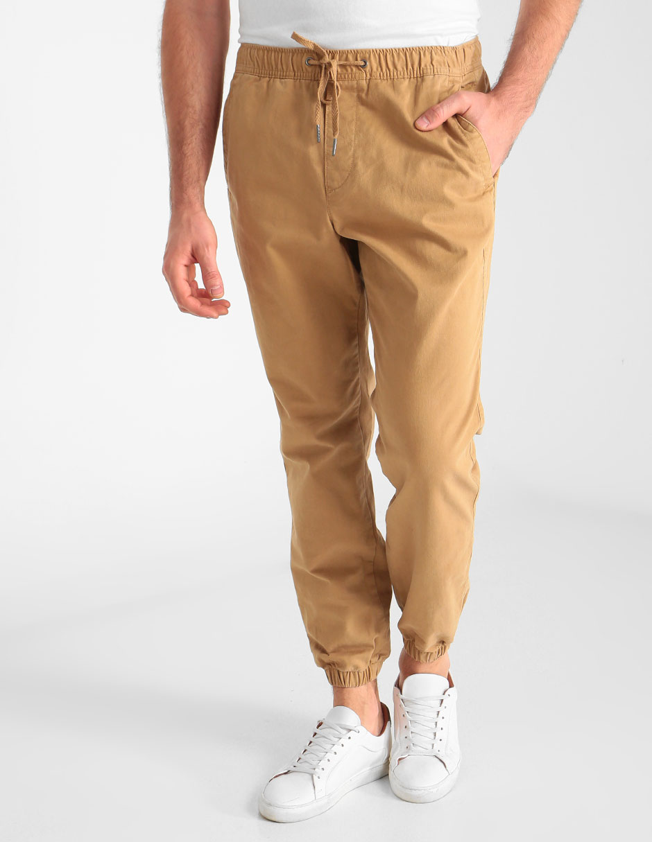 Pantalón casual jogger slim de algodón para hombre