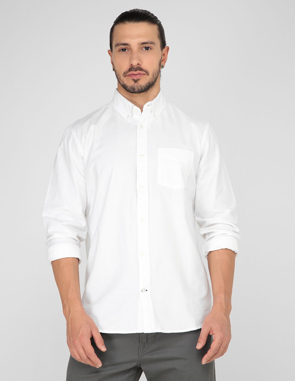Camisa casual de algodón manga larga para hombre Camisa casual de algodón manga larga para hombre