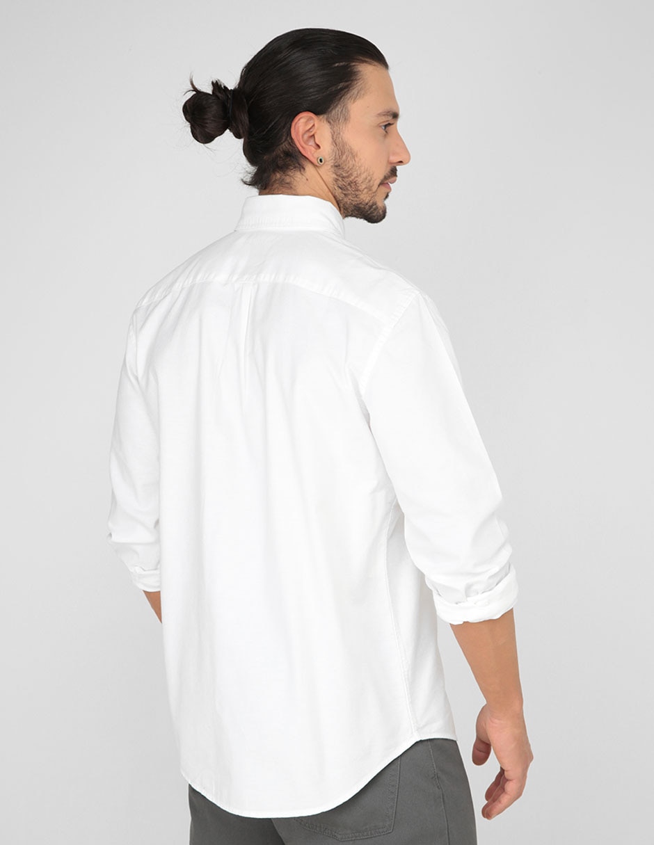 Camisa casual de algodón manga larga para hombre