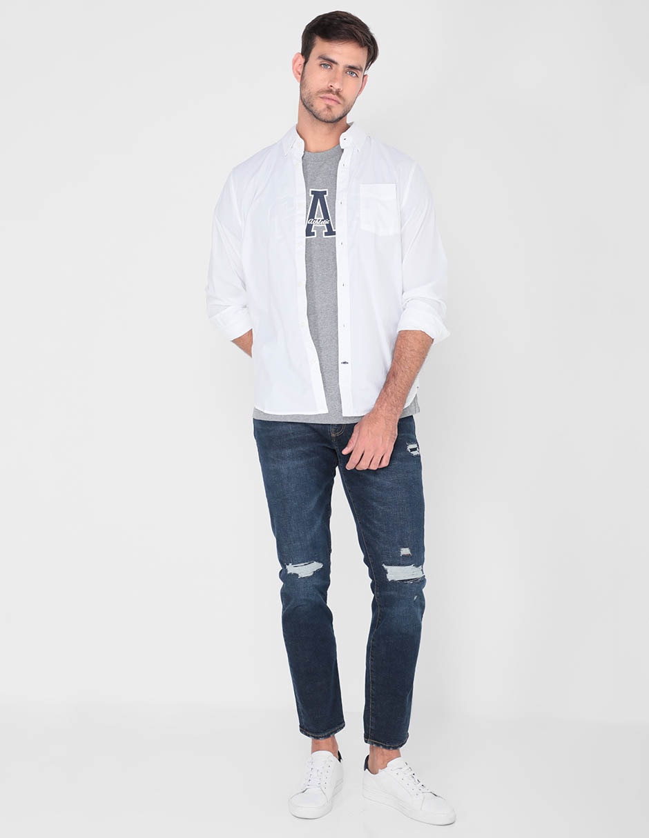 Camisa casual de algodón manga larga para hombre 3