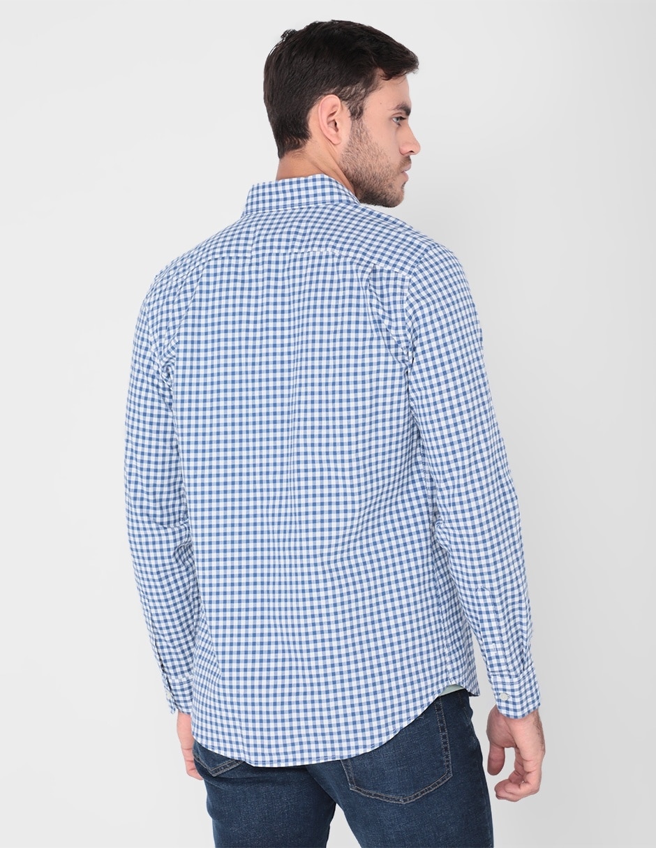 Camisa casual de algodón manga larga para hombre