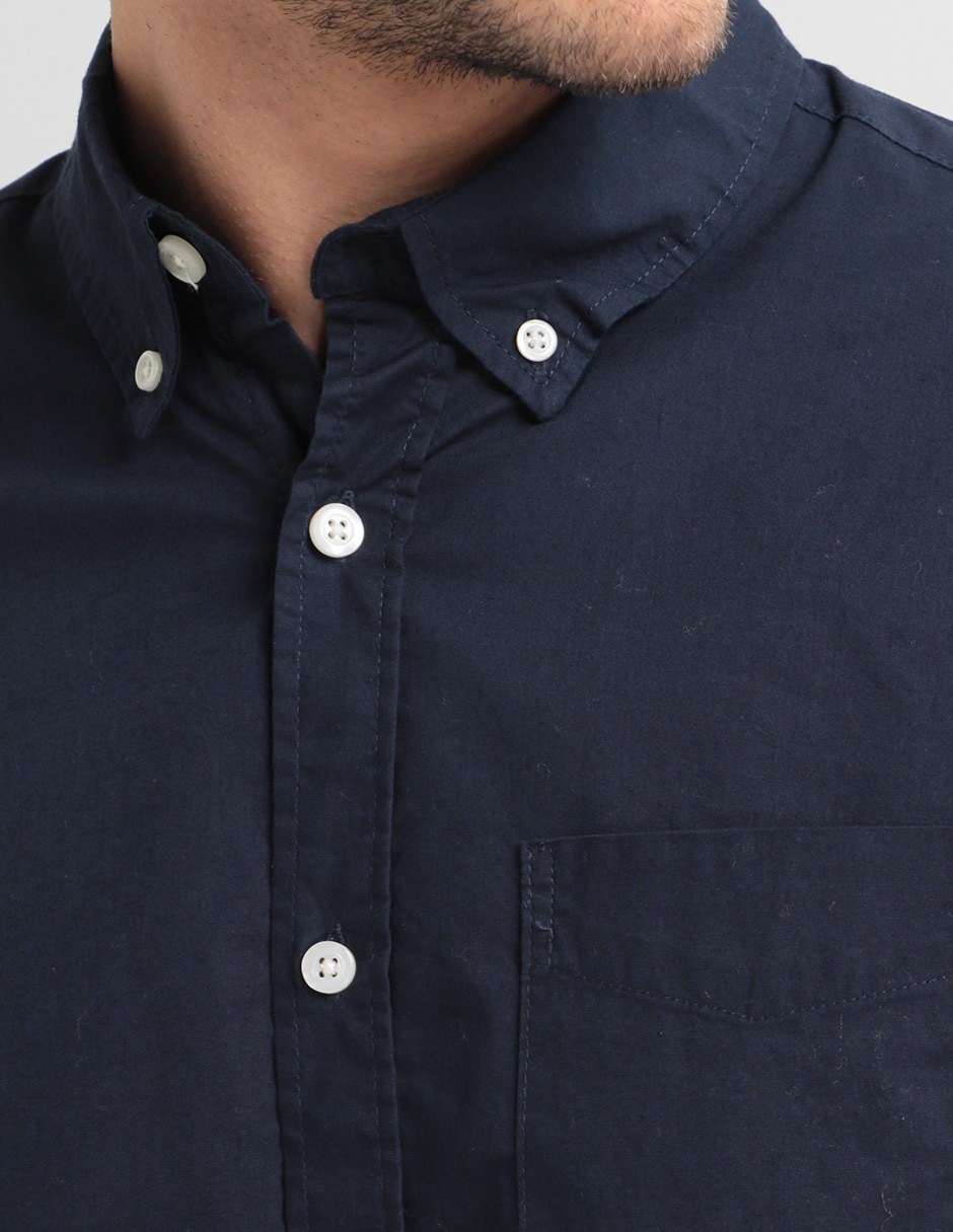 Camisa casual de algodón manga larga para hombre