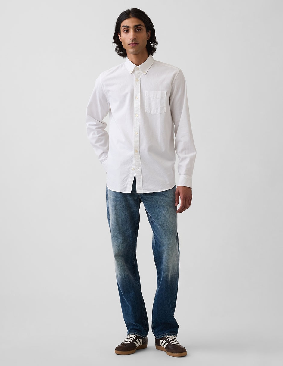 Camisa casual de algodón manga larga para hombre 6
