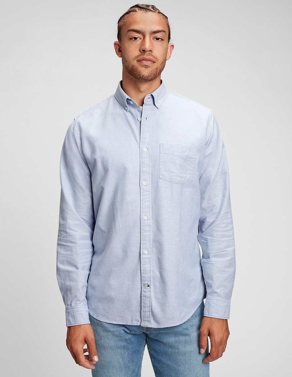 Camisa casual de algodón manga larga para hombre Camisa casual de algodón manga larga para hombre