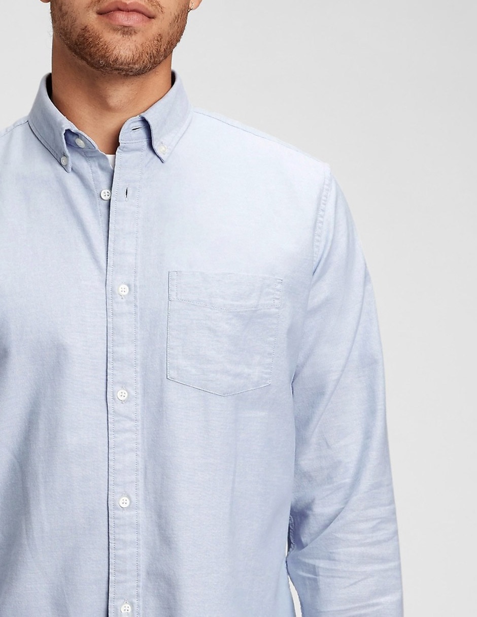Camisa casual de algodón manga larga para hombre