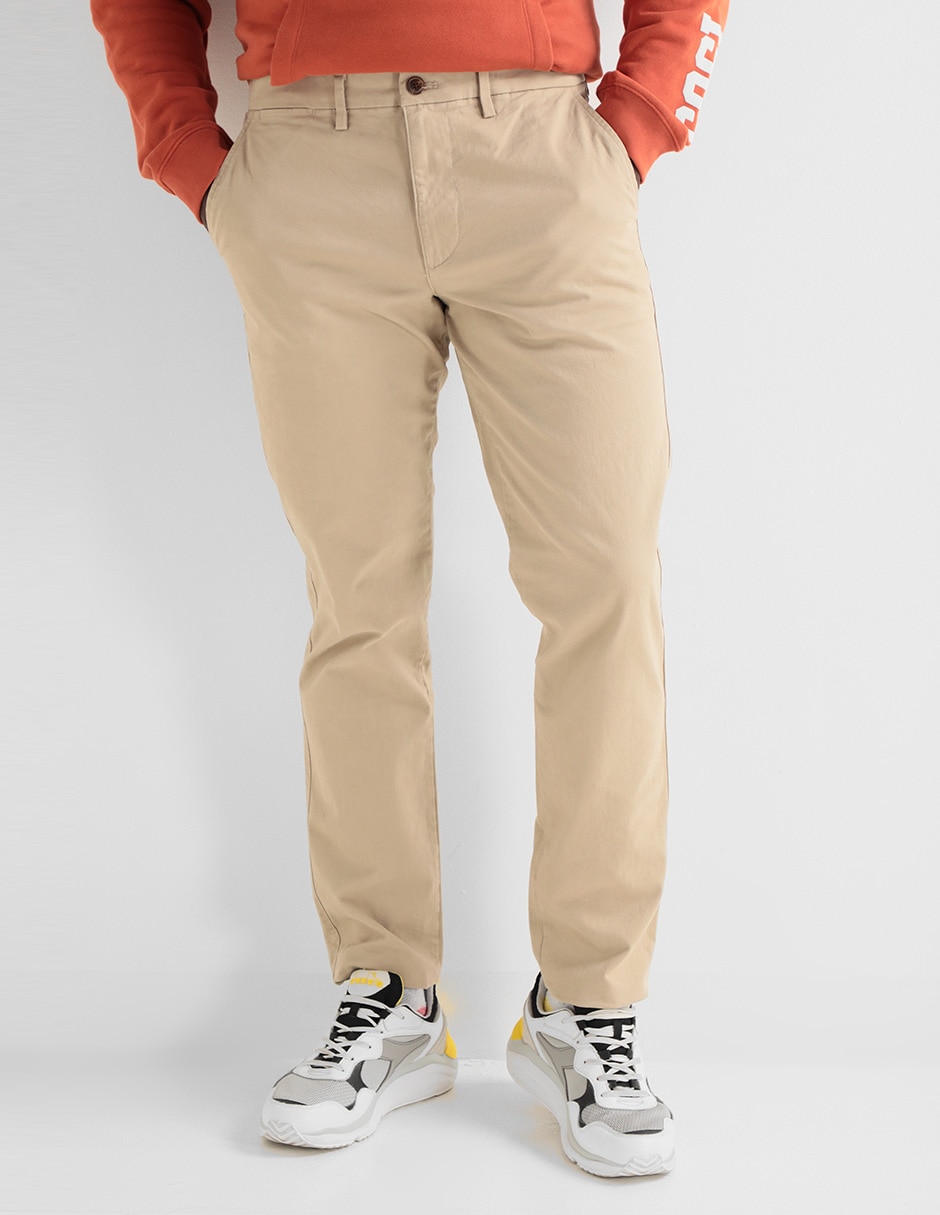 Pantalón casual chino slim de algodón para hombre
