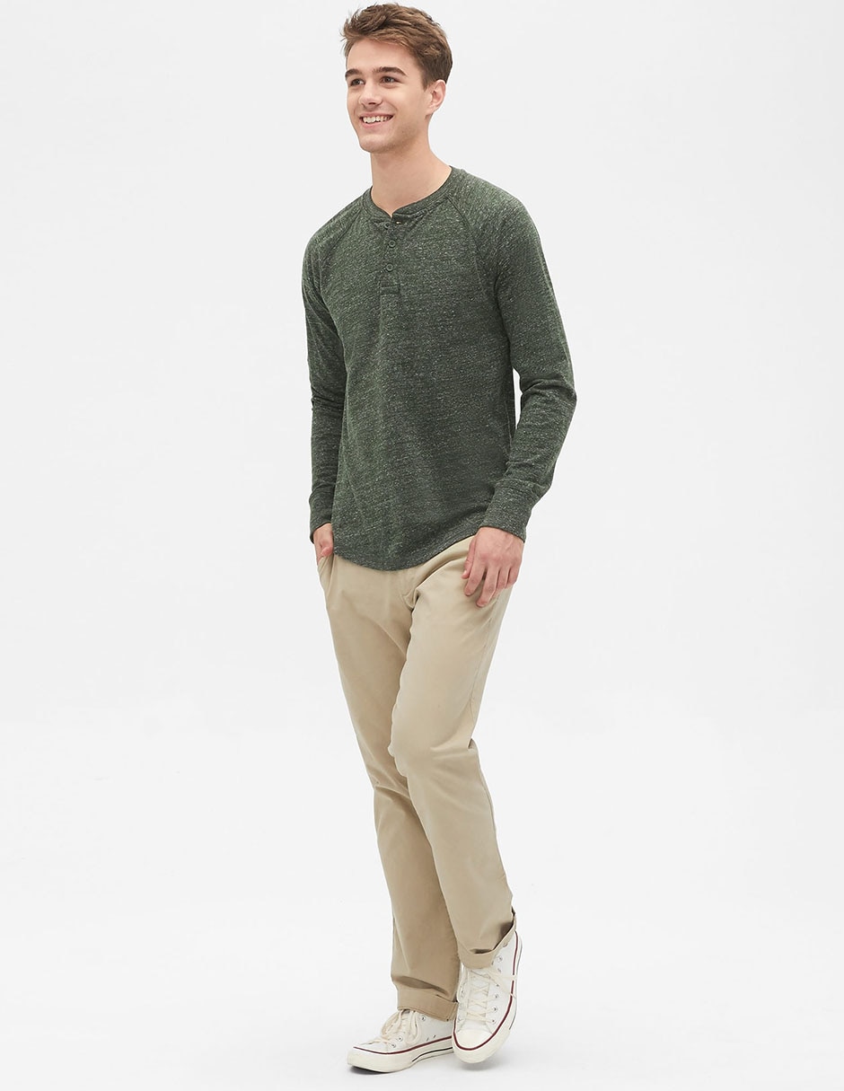 Pantalón chino recto de algodón para hombre