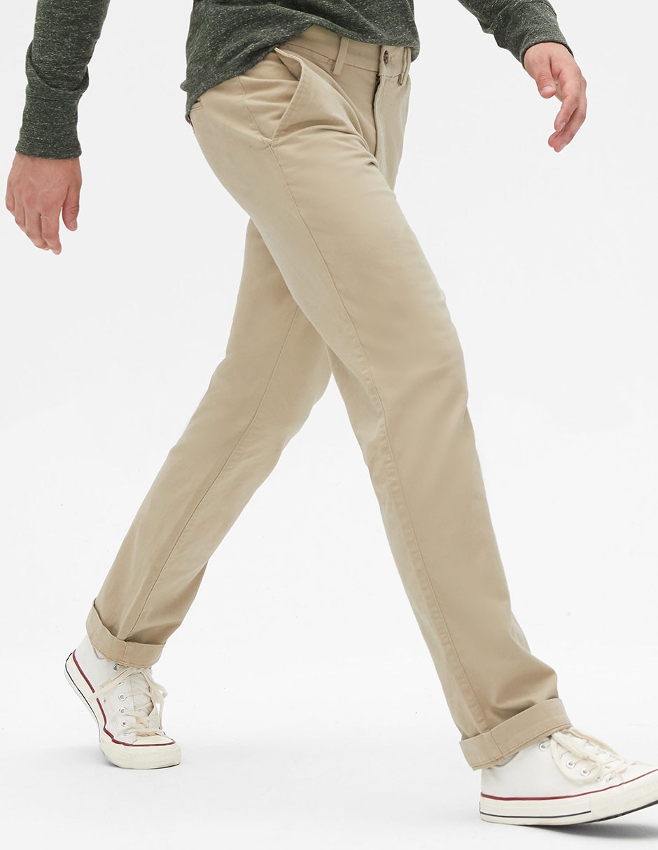 Pantalón chino recto de algodón para hombre