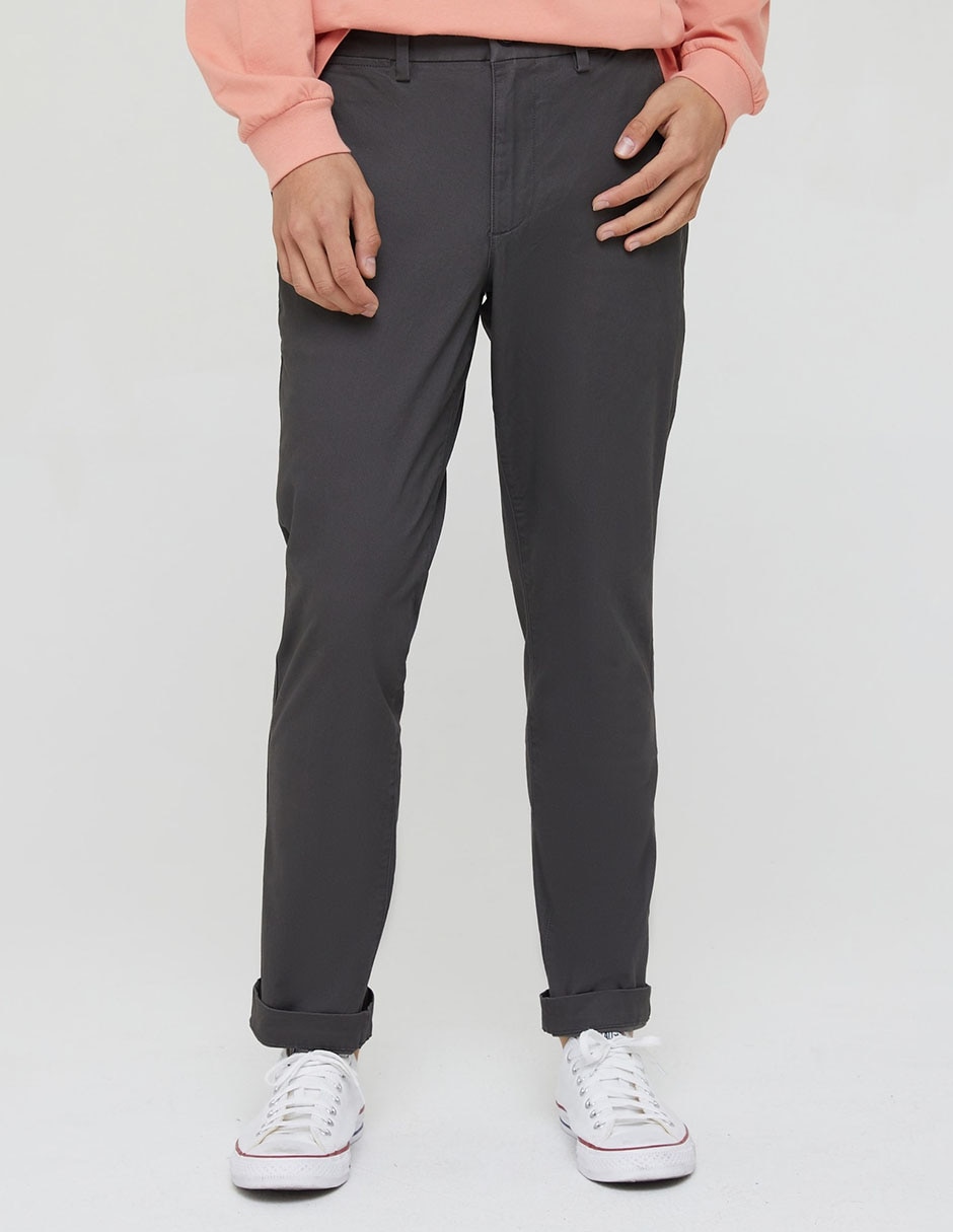 Pantalón casual chino slim de algodón para hombre