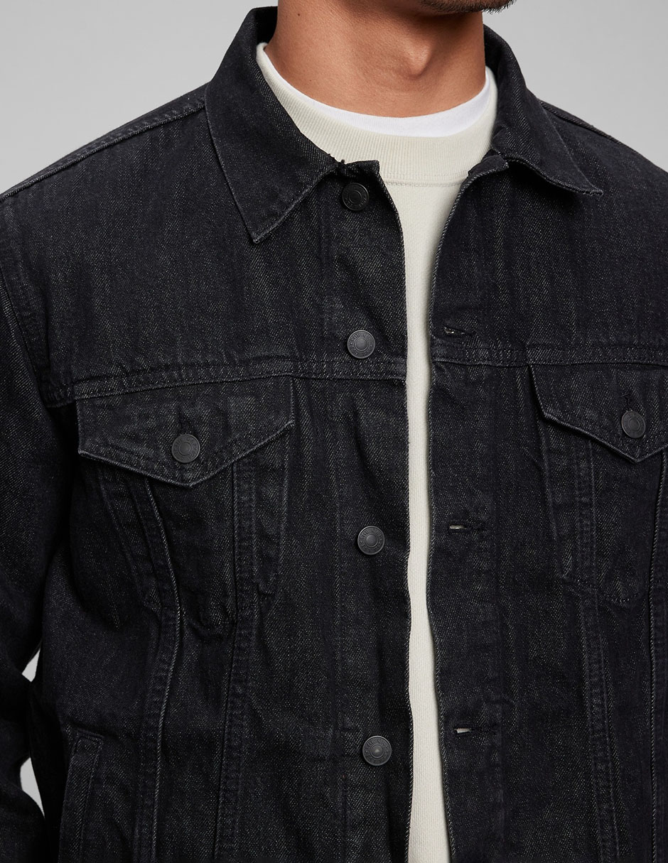 Chamarra casual de mezclilla con bolsillos para hombre 4