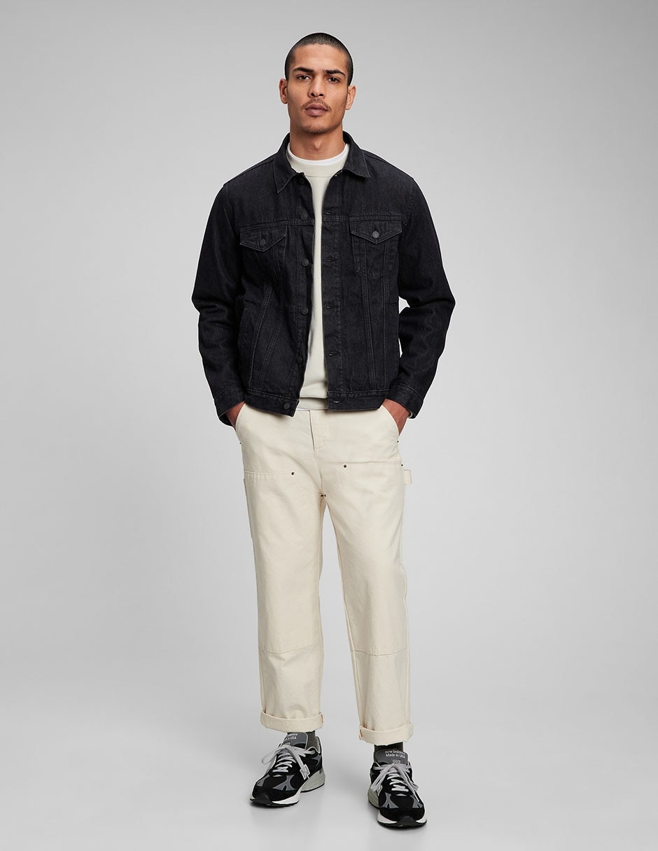 Chamarra casual de mezclilla con bolsillos para hombre 2