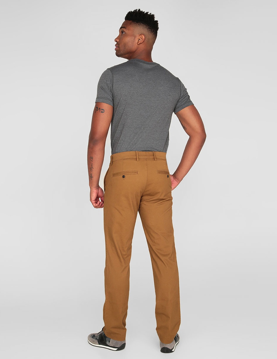 Pantalón chino recto de algodón para hombre 4