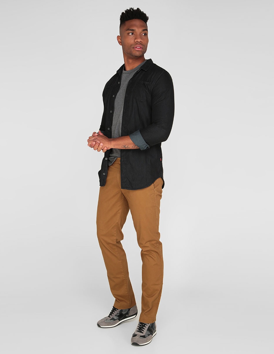 Pantalón chino recto de algodón para hombre 3