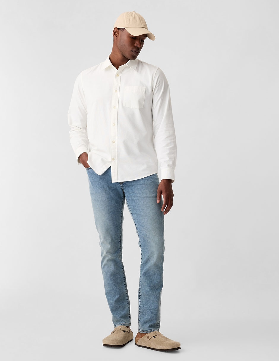 Jeans slim lavado claro para hombre 3