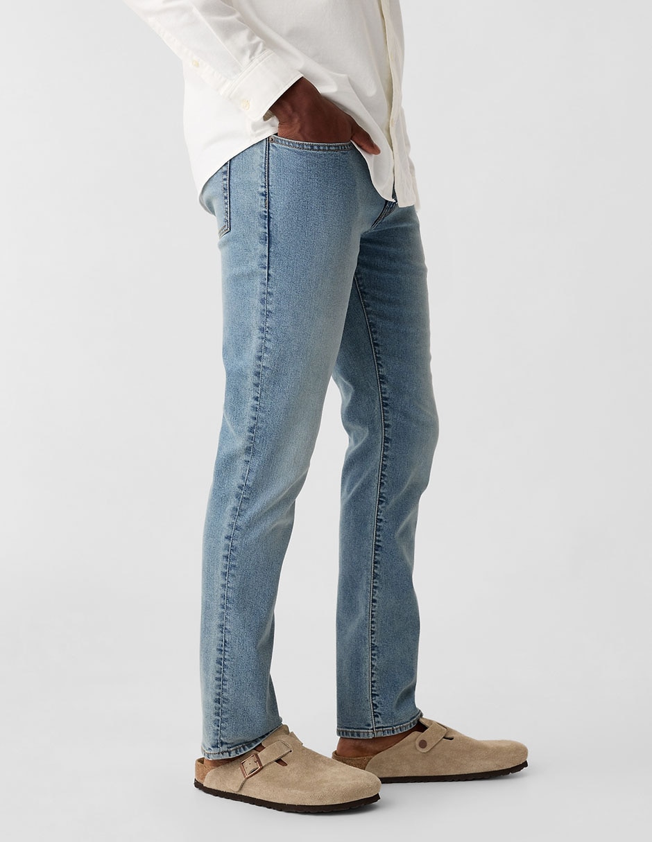 Jeans slim lavado claro para hombre 4