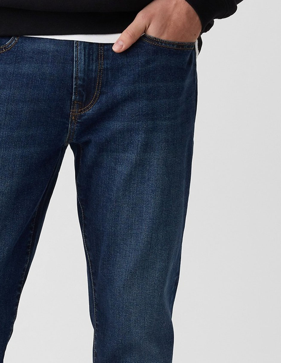 Jeans slim lavado whisker para hombre