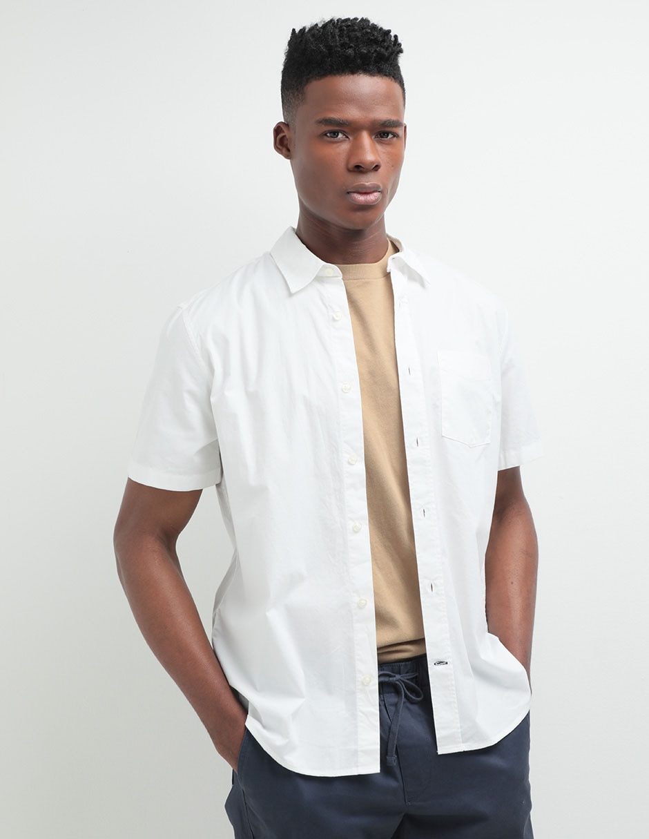 Camisa casual de algodón manga corta para hombre Camisa casual de algodón manga corta para hombre