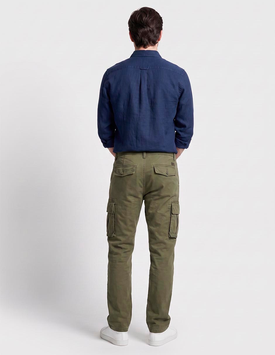 Pantalón cargo recto de algodón para hombre