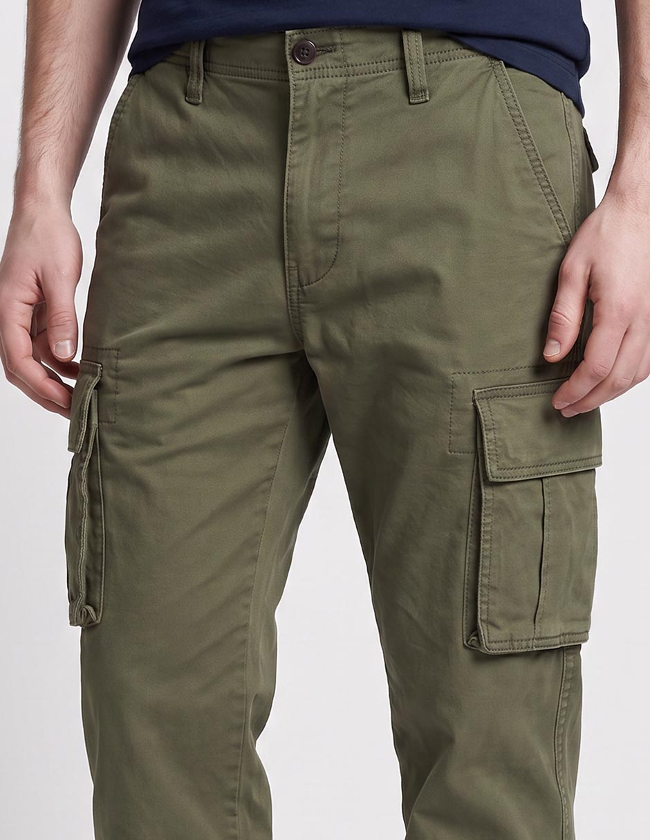 Pantalón cargo recto de algodón para hombre