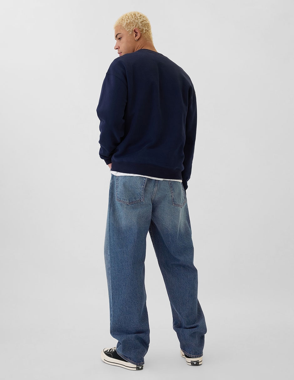 Jeans relaxed amplio lavado medio para hombre 2