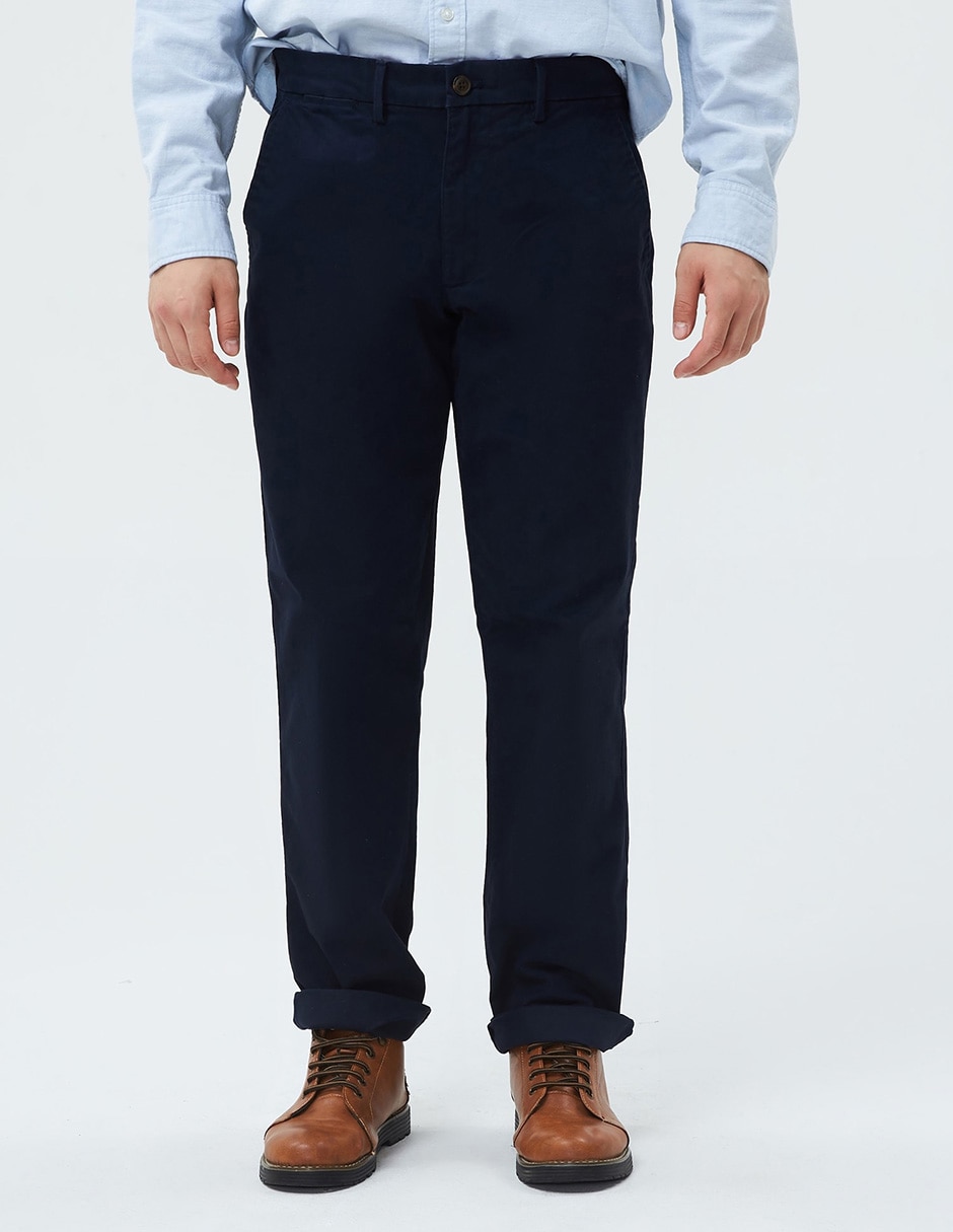 Pantalón chino recto de algodón para hombre Pantalón chino recto de algodón para hombre