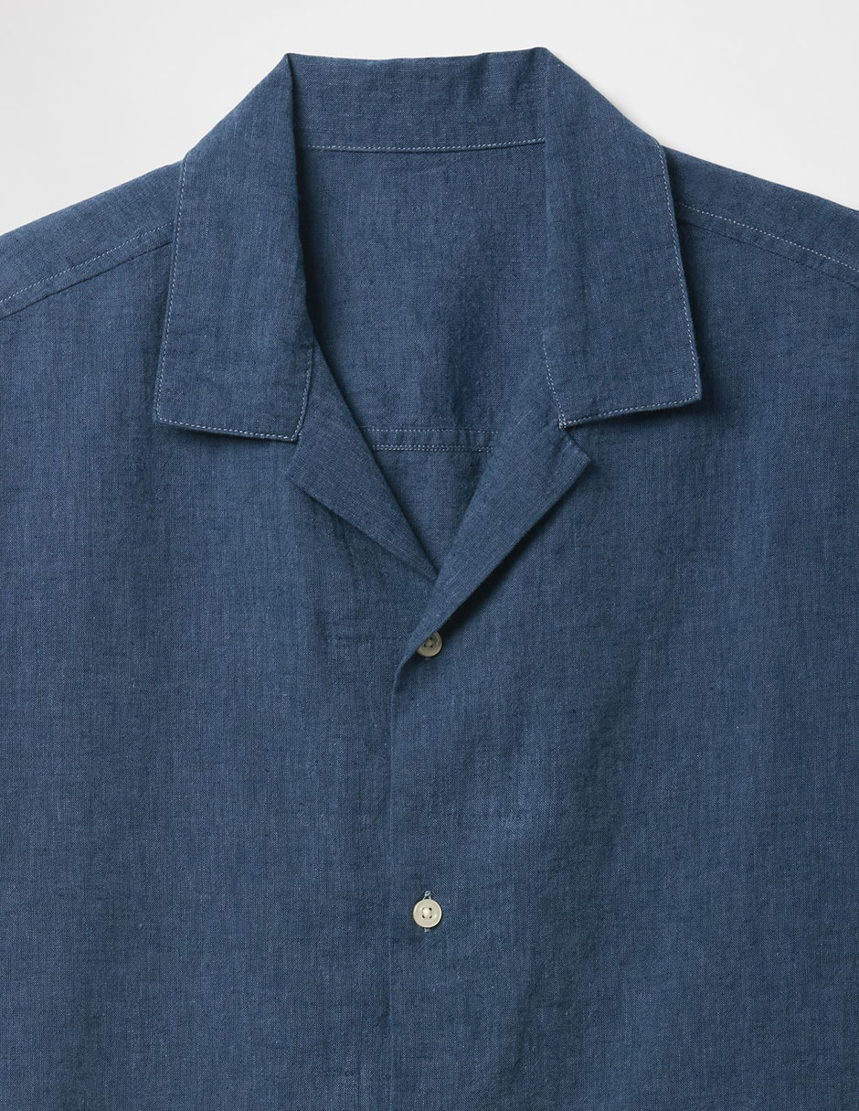 Camisa casual de lino manga corta para hombre