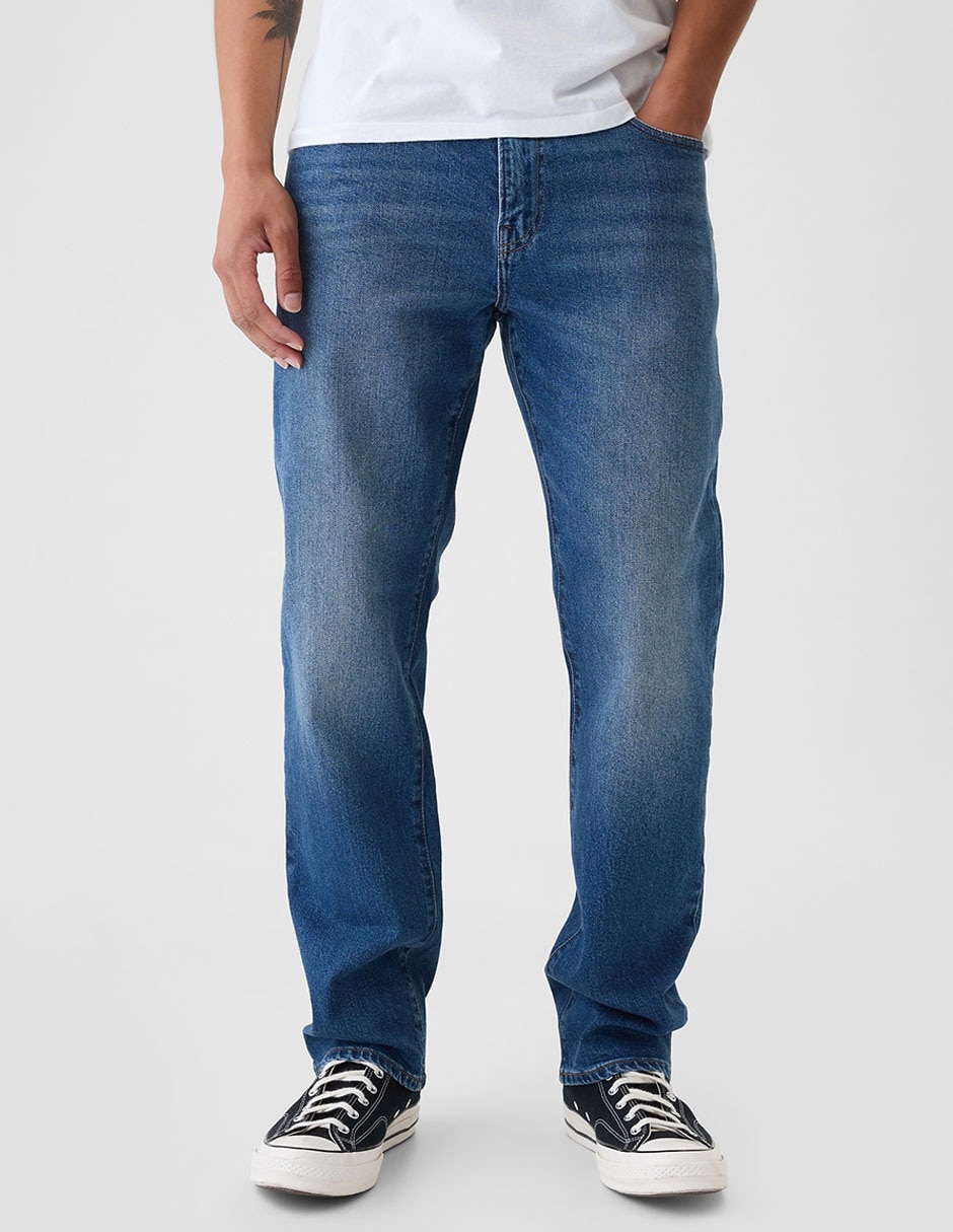 Jeans straight deslavado para hombre