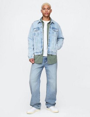 Jeans relaxed baggy lavado claro para hombre Jeans relaxed baggy lavado claro para hombre