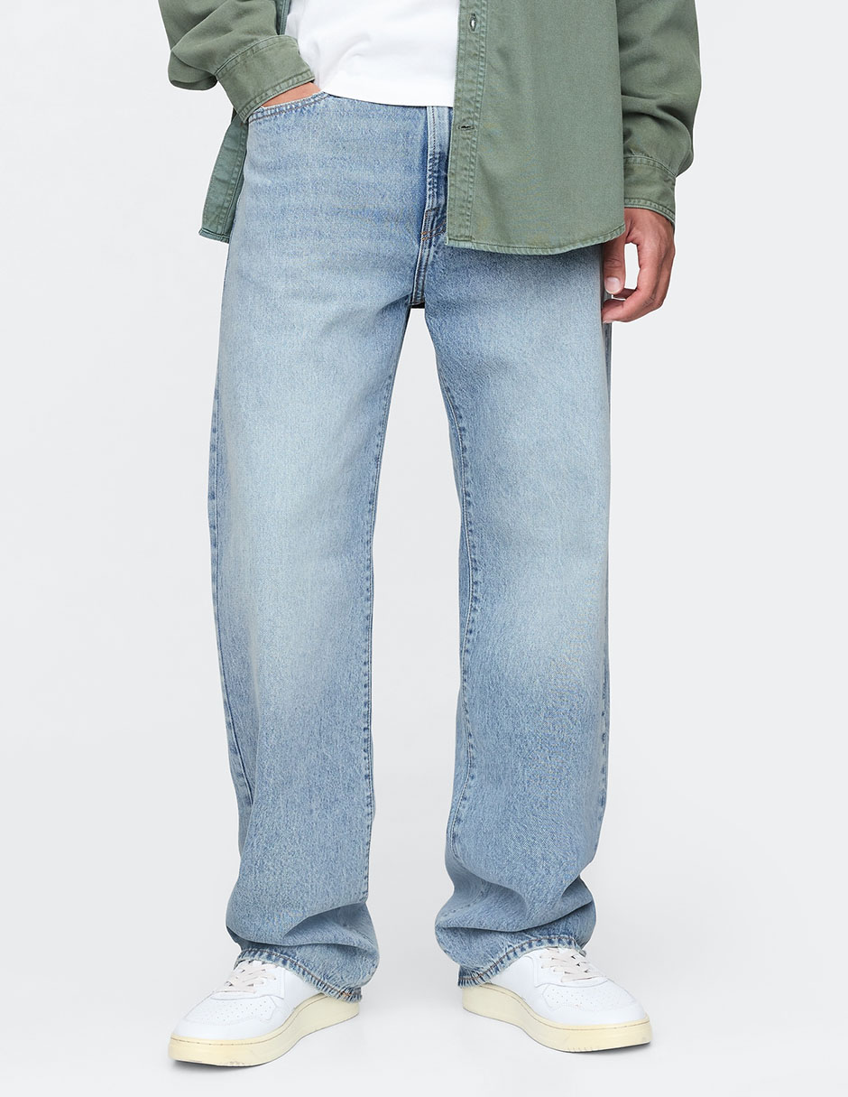 Jeans relaxed baggy lavado claro para hombre