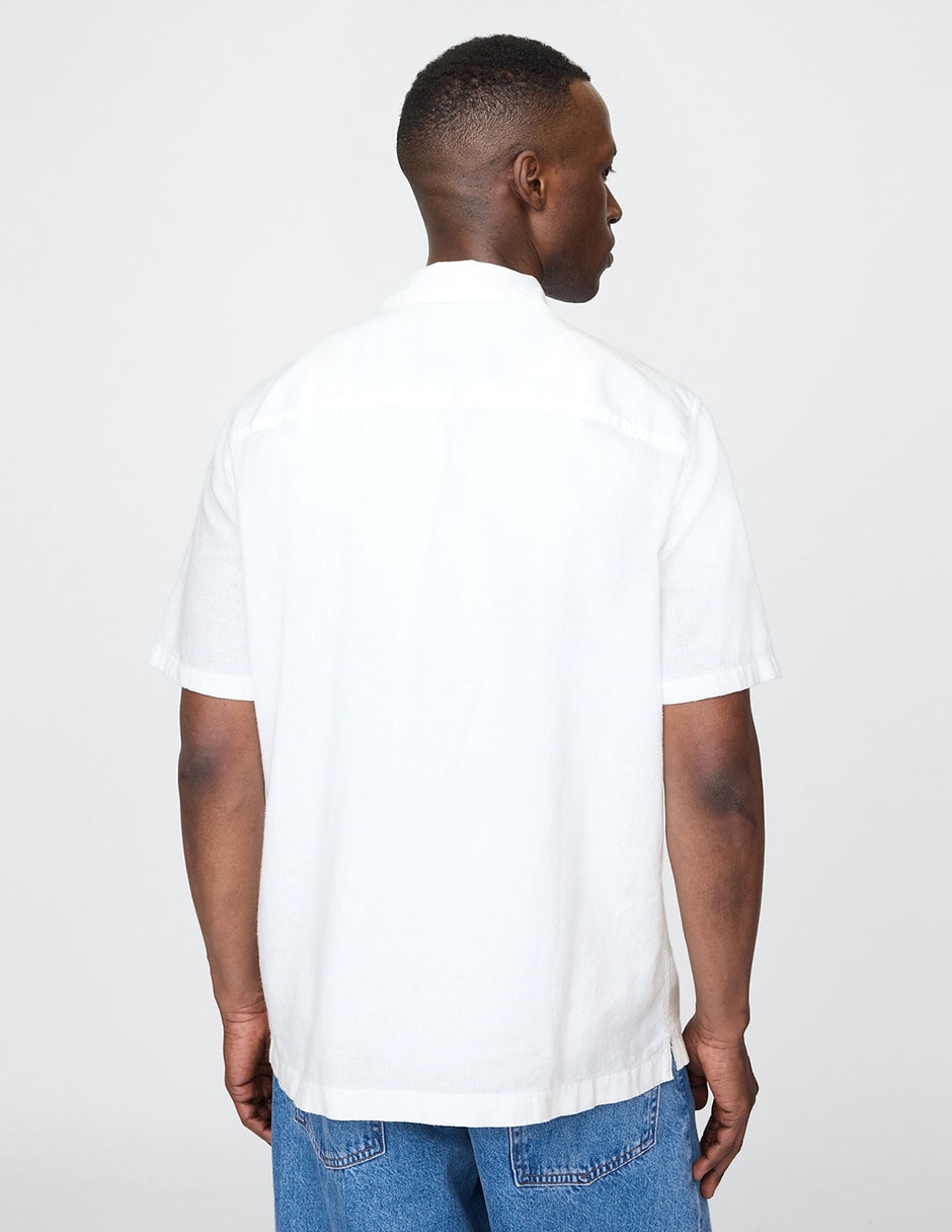 Camisa casual de lino manga corta para hombre