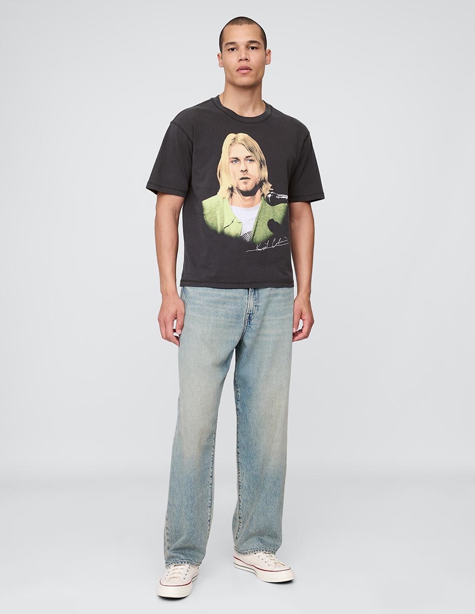 Playera Gap kurt cobain
 cuello redondo para hombre