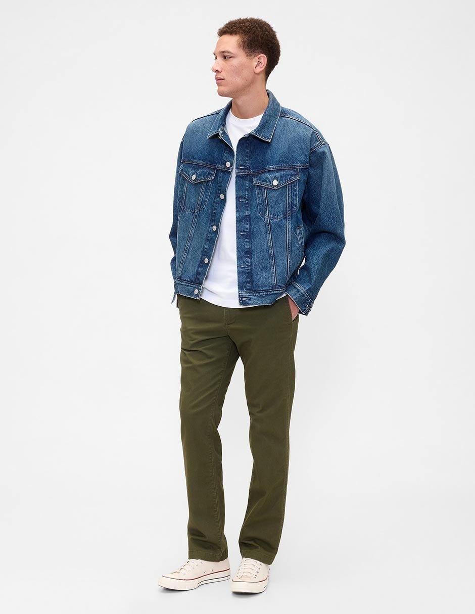 Pantalón recto de algodón para hombre