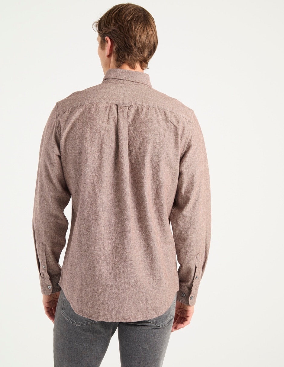 Camisa casual de algodón manga larga para hombre