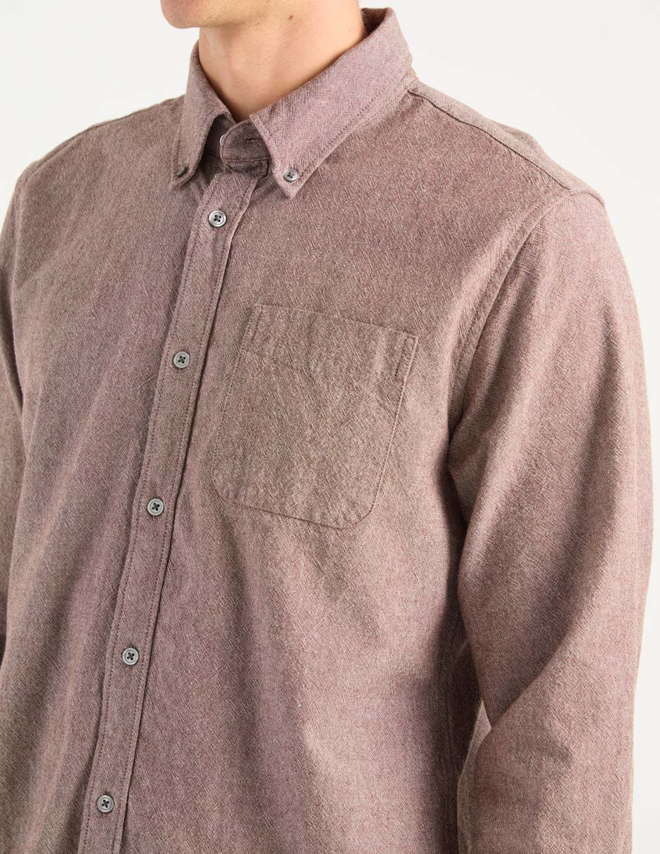 Camisa casual de algodón manga larga para hombre