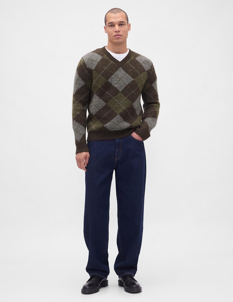 Suéter cuello v para hombre 3