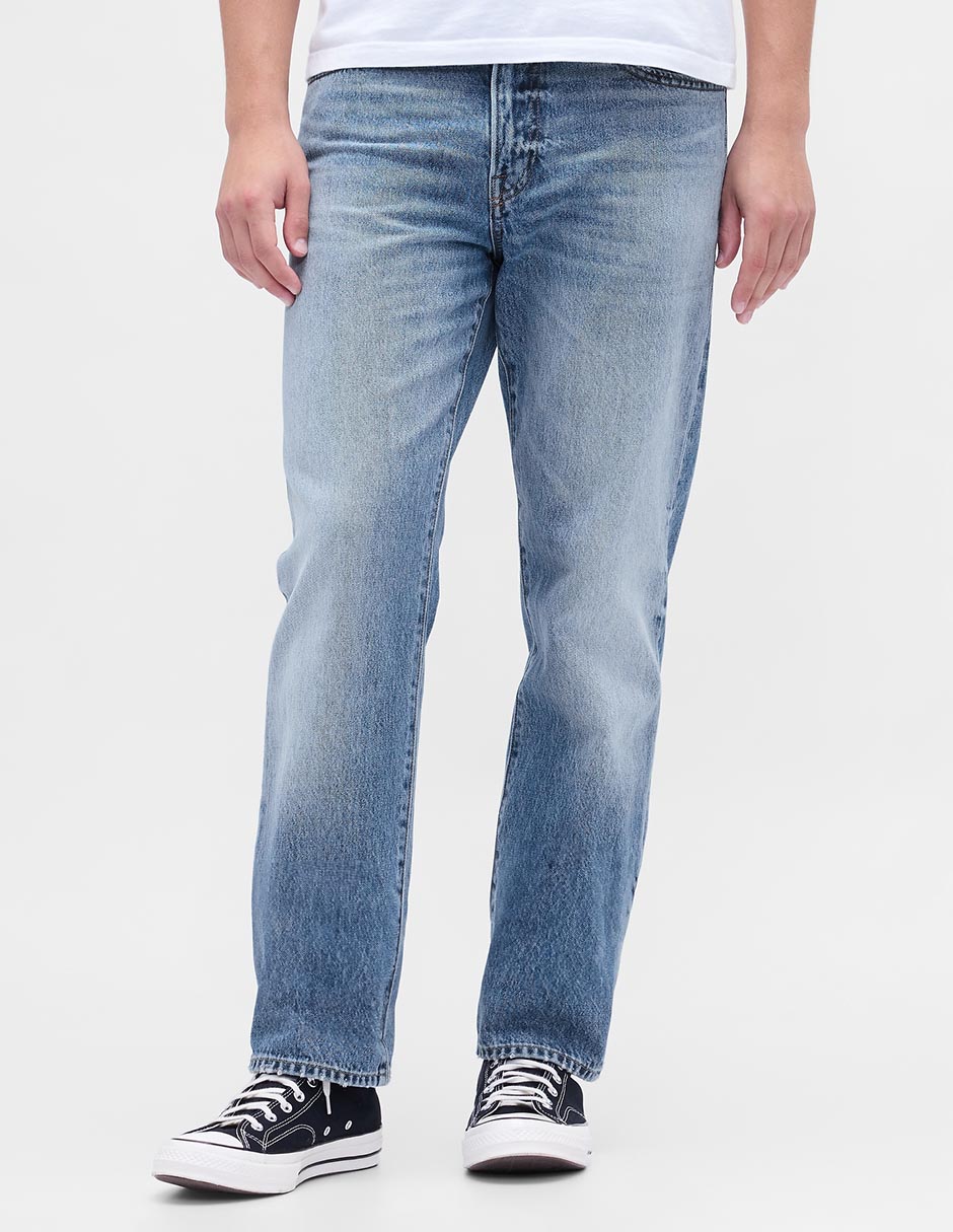 Jeans straight deslavado para hombre