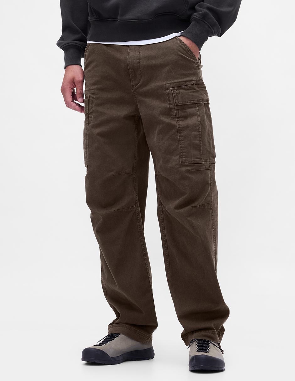 Pantalón cargo recto de algodón para hombre