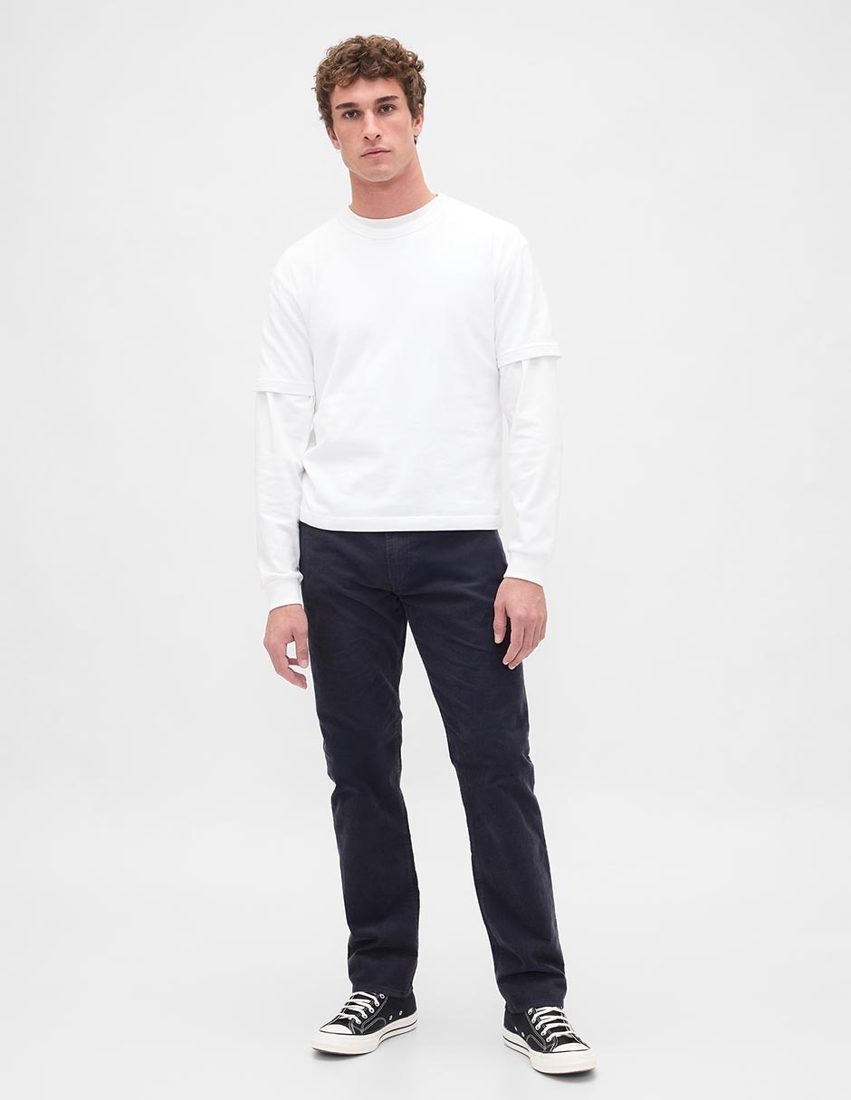 Pantalón cargo relaxed straight de pana para hombre