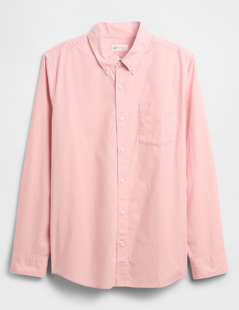 Camisa casual de algodón manga larga para hombre