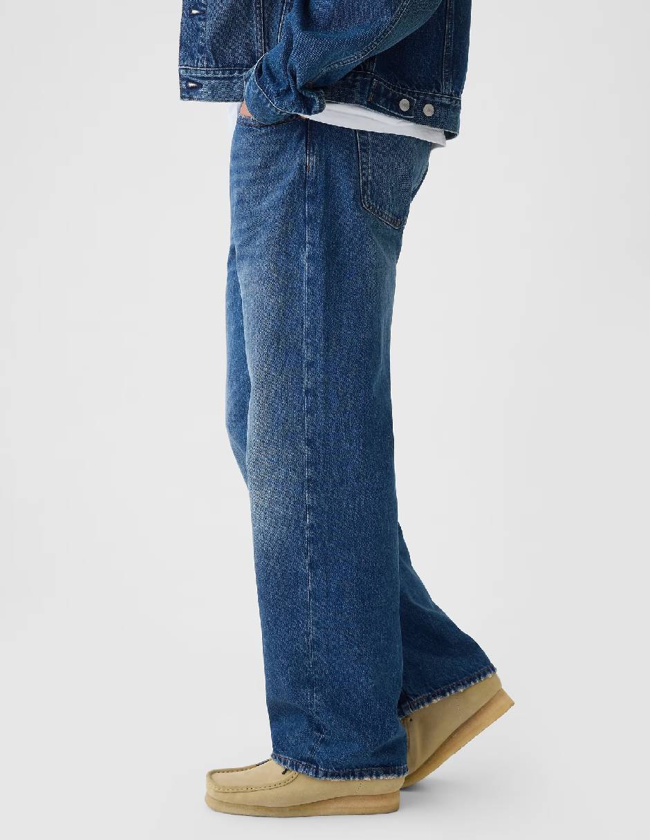 Jeans loose lavado stone wash para hombre