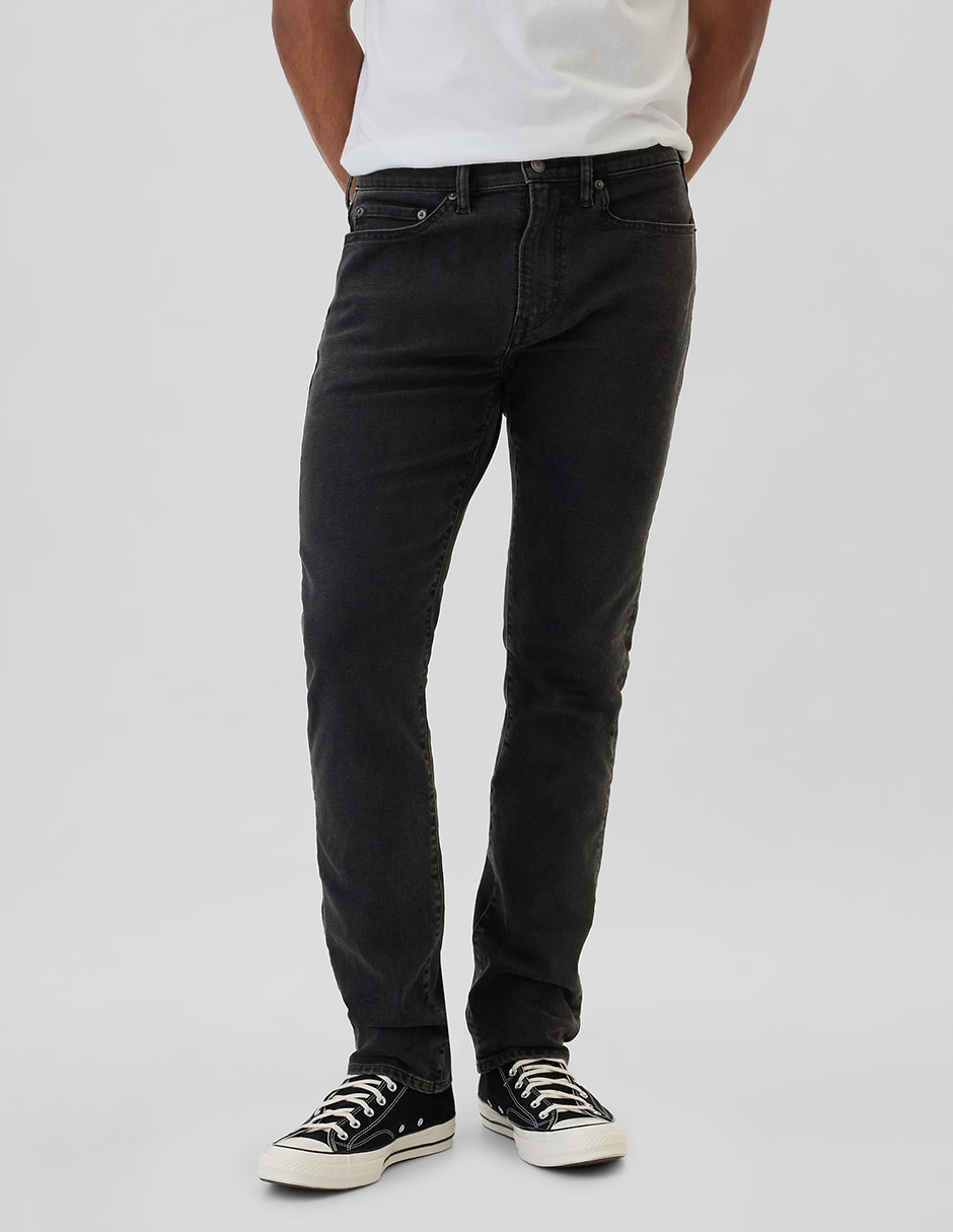 Jeans slim lavado obscuro para hombre