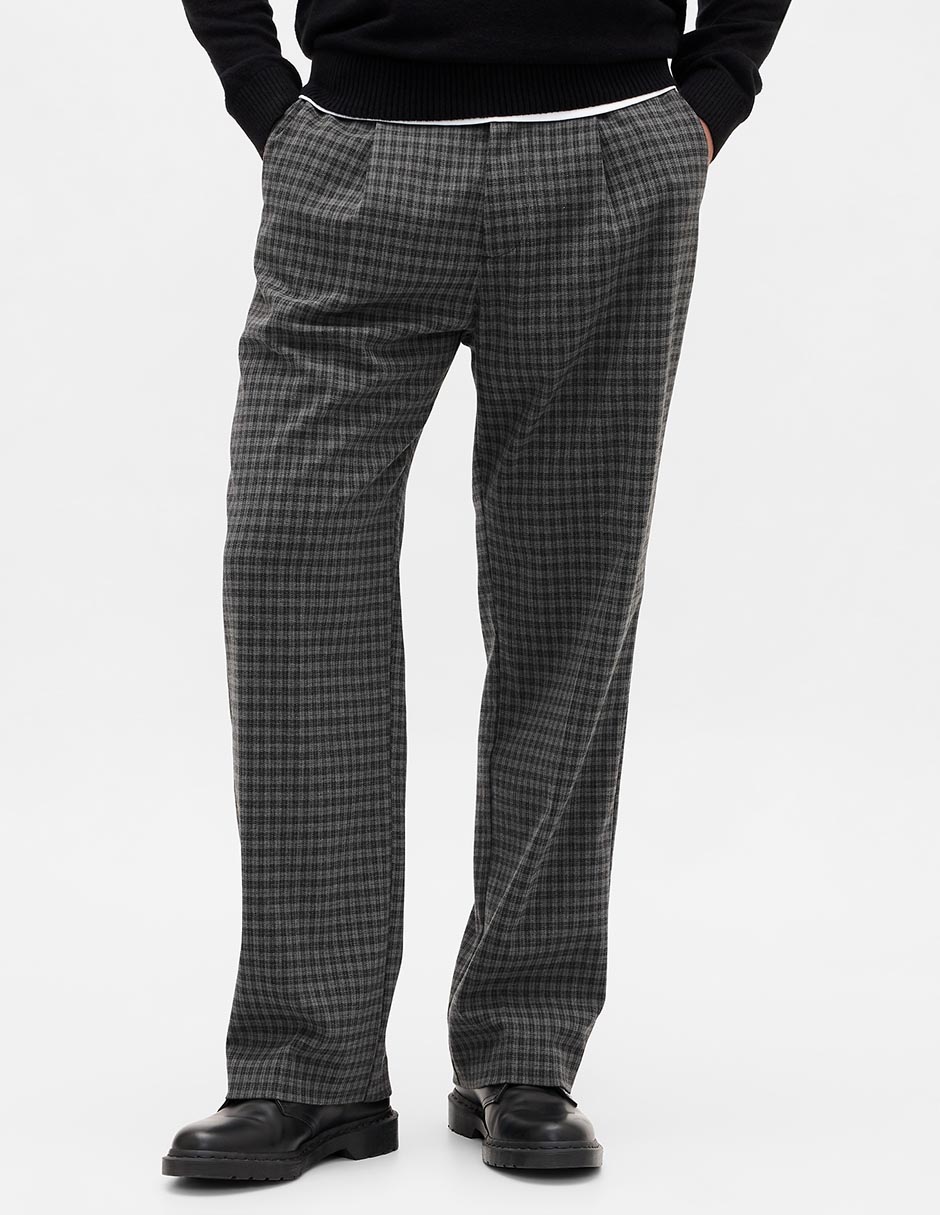 Pantalón cargo de vestir straight de lana para hombre
