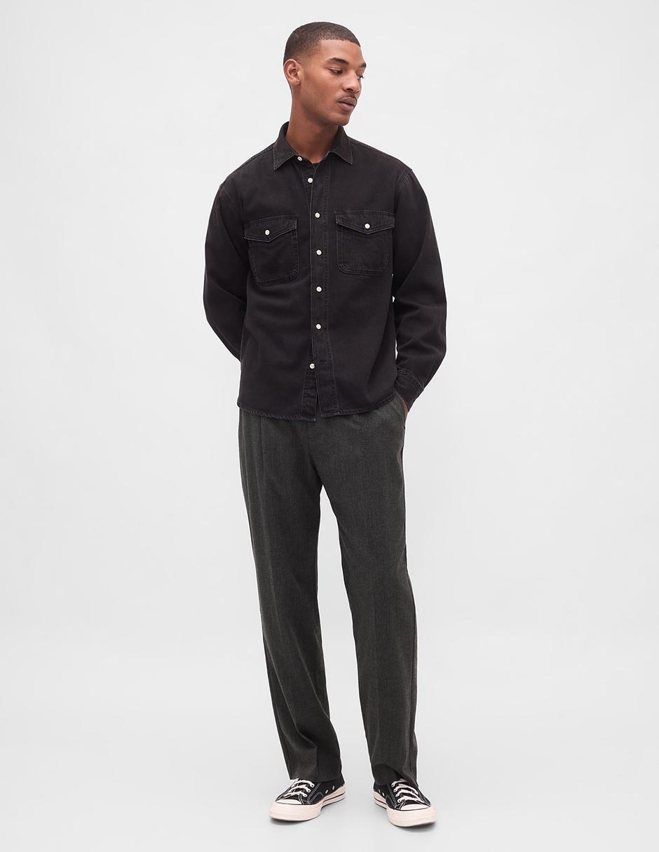 Pantalón cargo straight de lana para hombre 4