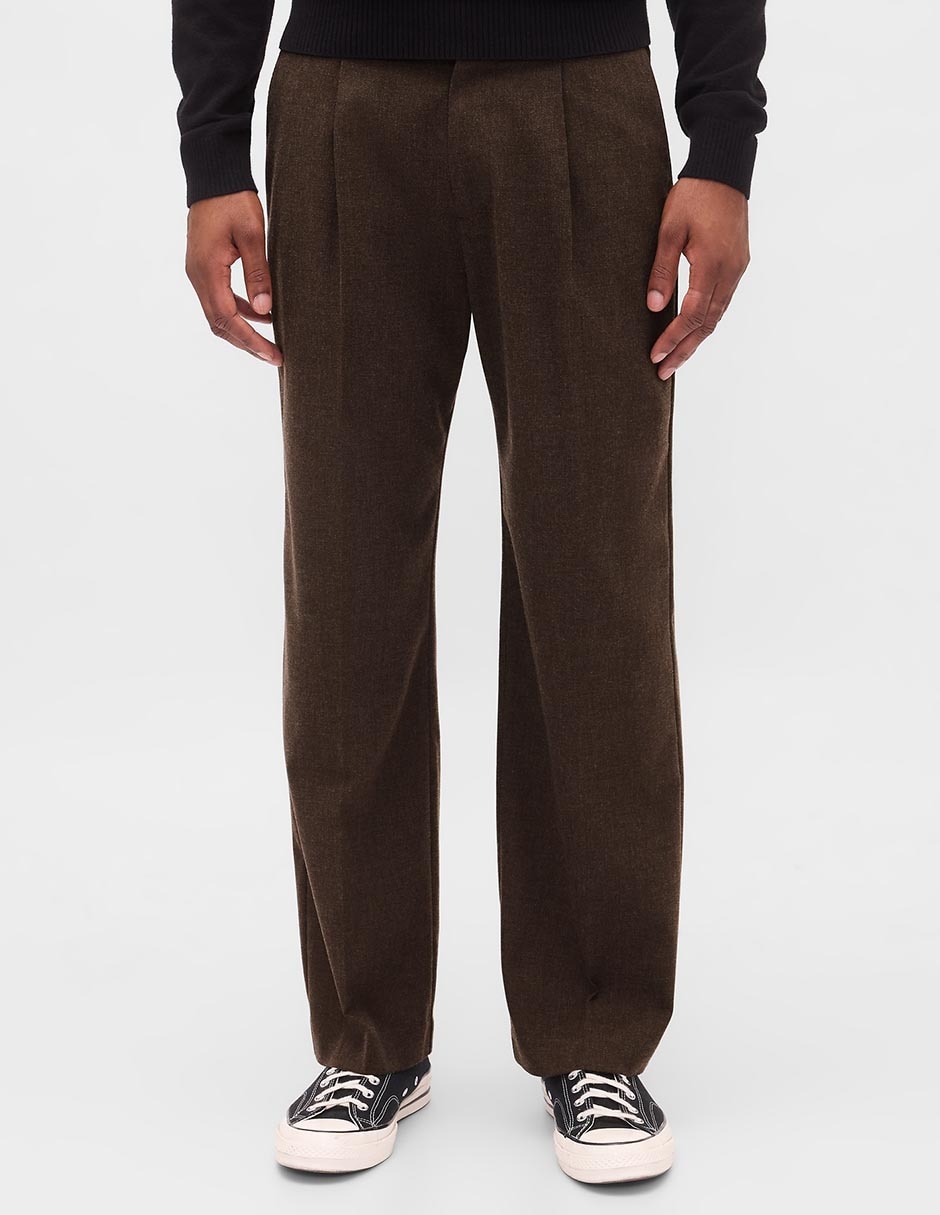 Pantalón cargo straight de lana para hombre Pantalón cargo straight de lana para hombre