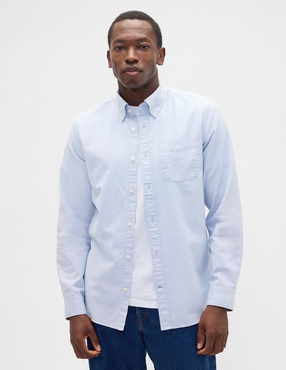 Camisa casual de algodón manga larga para hombre Camisa casual de algodón manga larga para hombre