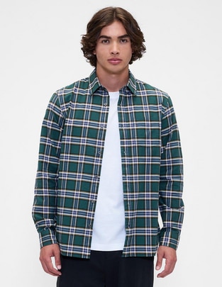 Camisa casual de algodón manga larga para hombre Camisa casual de algodón manga larga para hombre