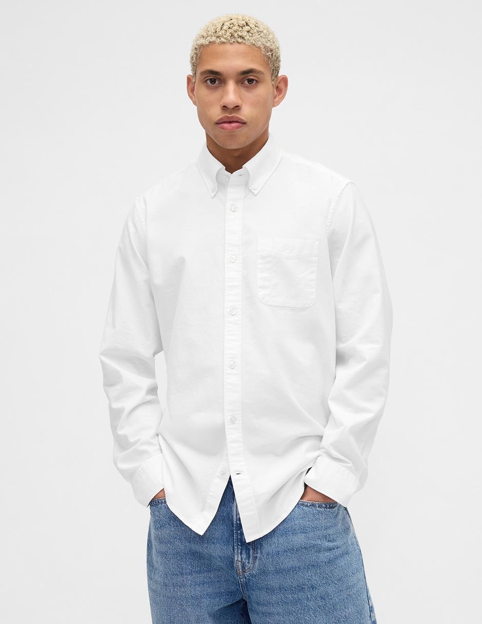 Camisa casual de algodón manga larga para hombre Camisa casual de algodón manga larga para hombre