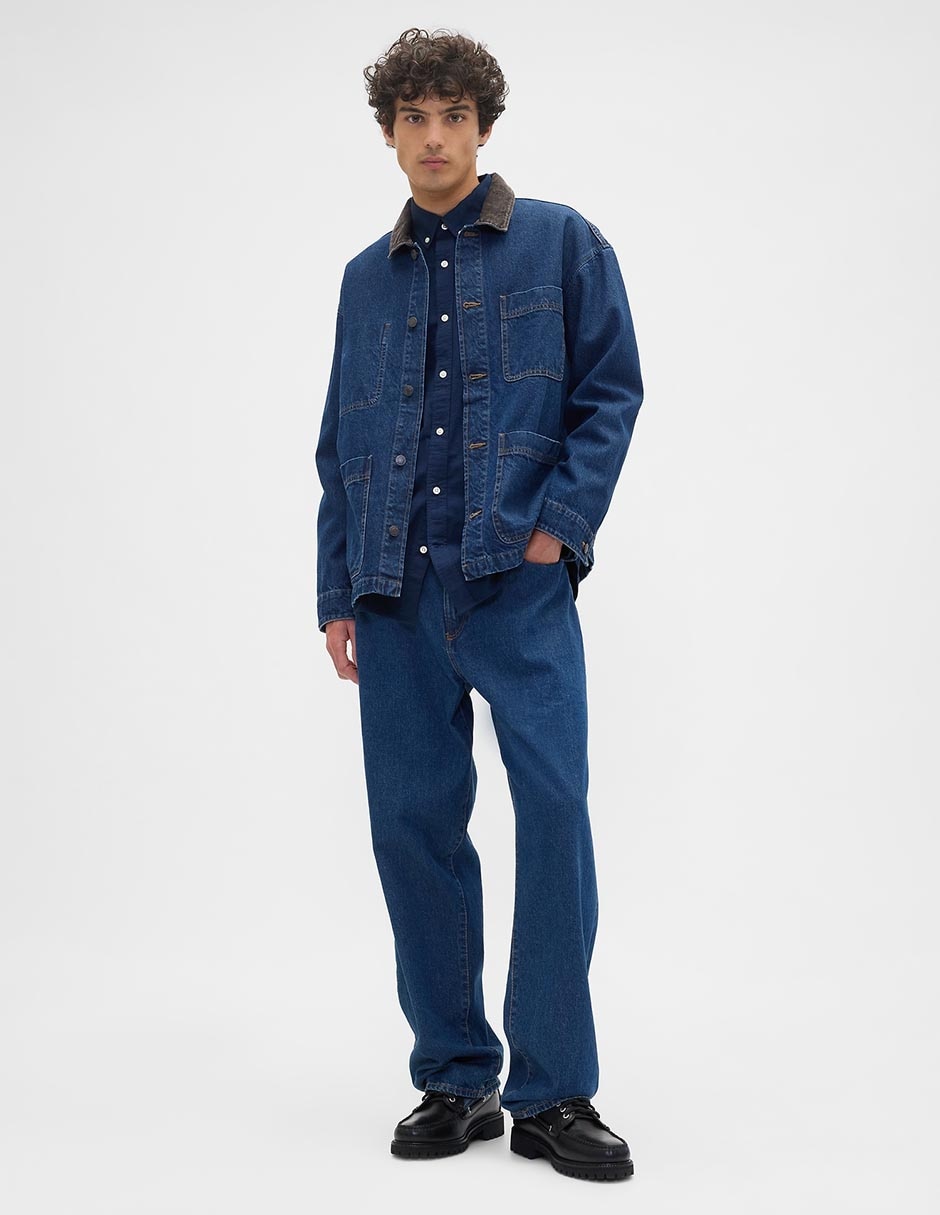 Chamarra denim con bolsillos para hombre 3